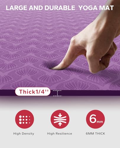 Extra Large Yoga Mat - 72x48, 1/4 Inch Thick, Non-Slip, Eco-Friendly L753346