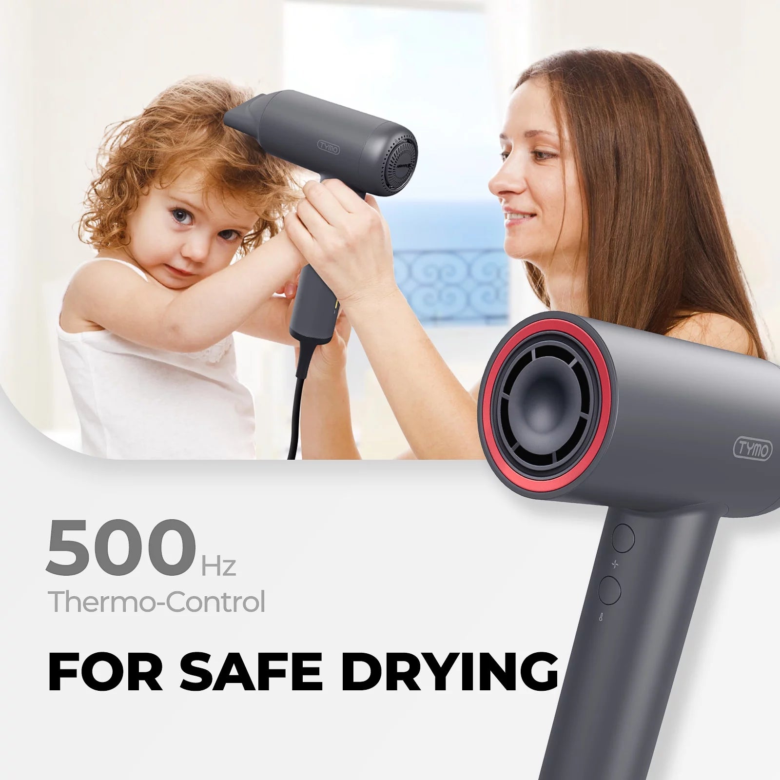 Ionic Hair Dryer, 1500W High Speed with 110,000 RPM Motor, Low Noise, 4 Heats & 3 Speeds L4774