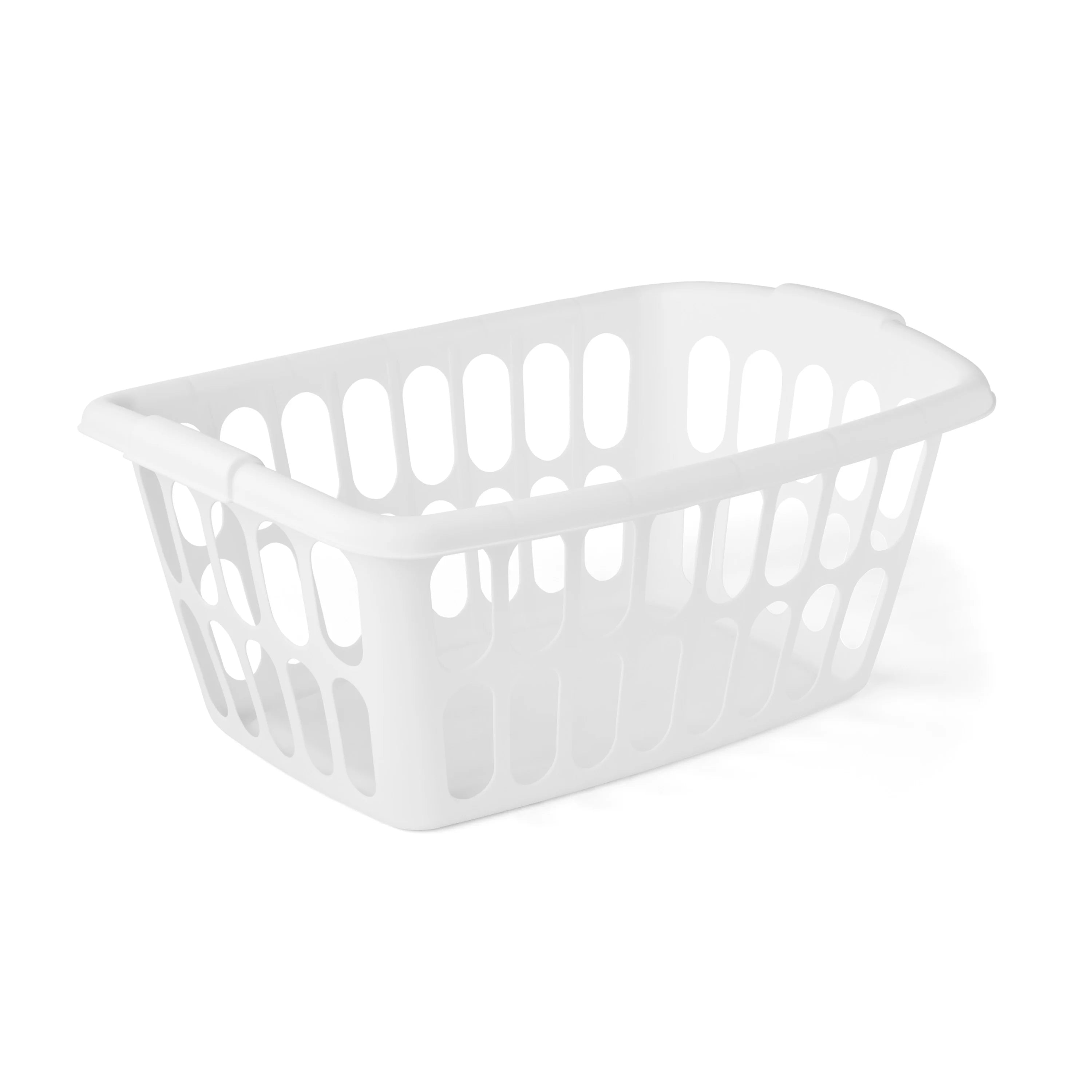 Rectangular Plastic Laundry Basket, White, 6 Pack G51020