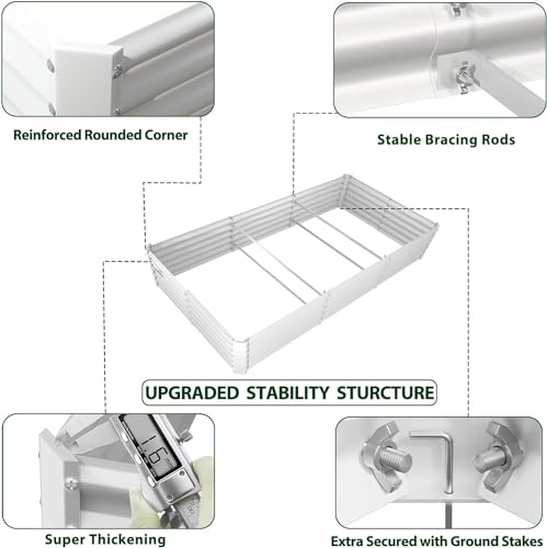 Galvanized Raised Garden Bed Oval Metal Planter Box for Vegetables Flowers A9593