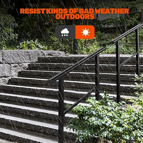 Outdoor Stair Railing for 2-3 Steps with Installation Kit C209