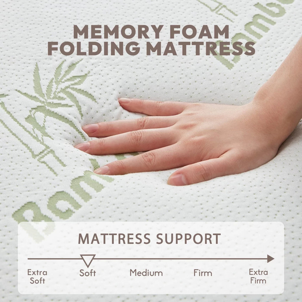 4 Inch Memory Foam Folding Mattress with Storage Bag, Twin R600226