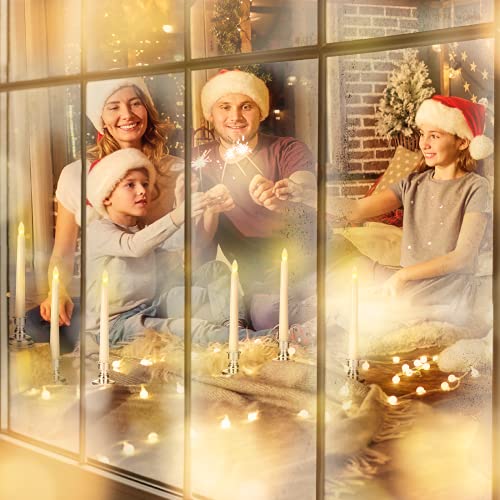 Flameless Flickering Taper Candles with Remote and Timer, Battery Operated, 9 Pack C577