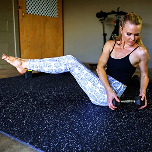 24 Pcs Interlocking EVA Foam Gym Mats with Rubber Top, Black A6287