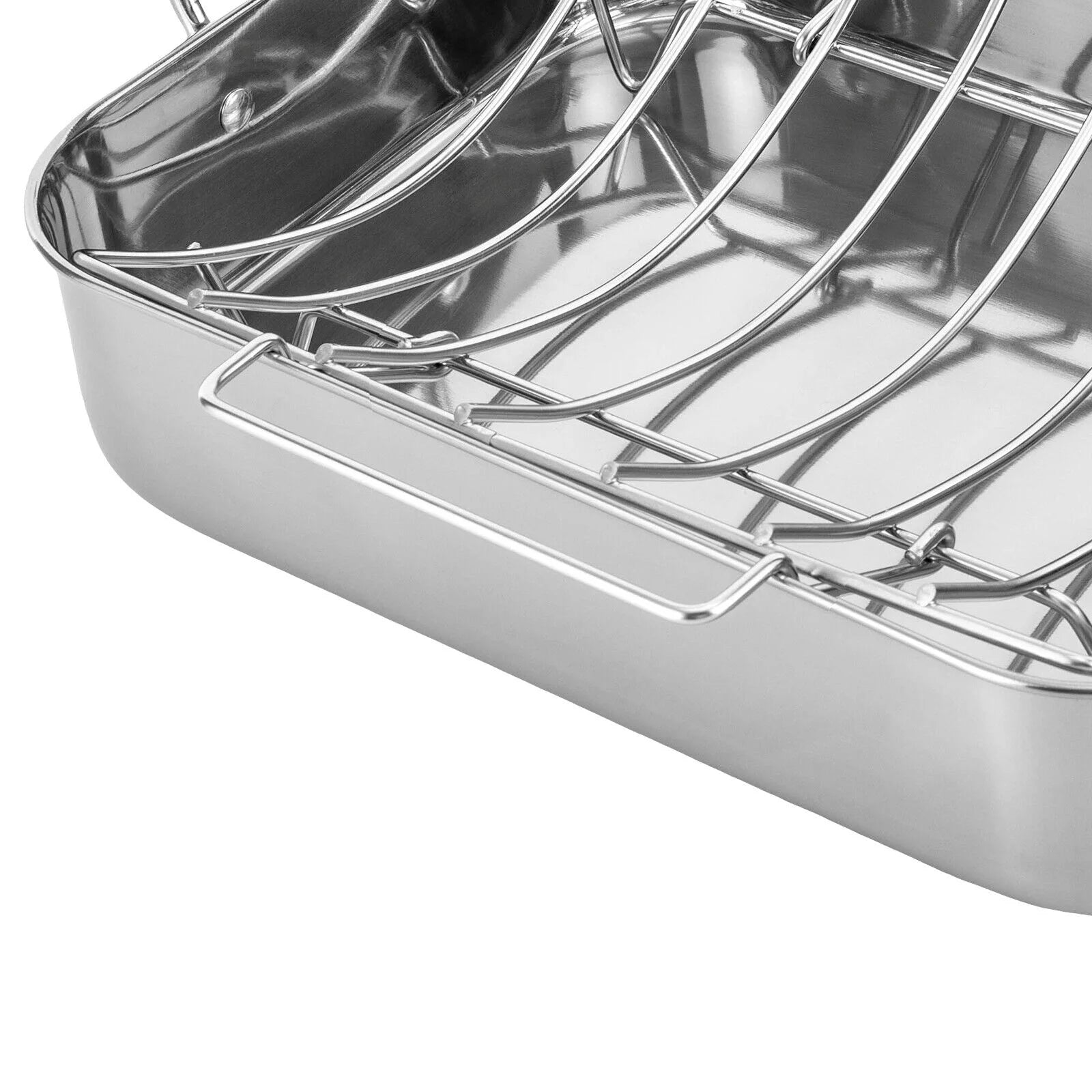 Stainless Steel Roasting Pan with Nonstick Rack, 16.5" x 12" D905332