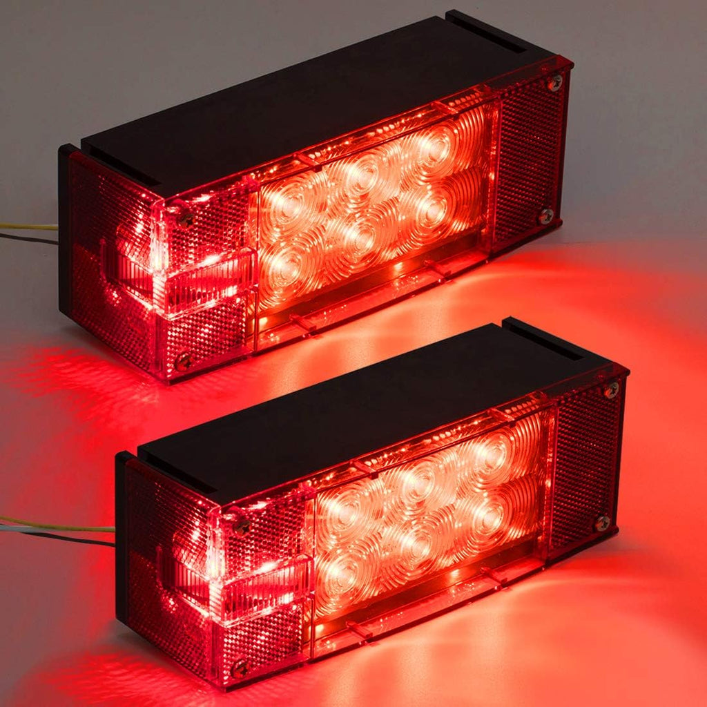 2PCS 12V LED Submersible Rectangular Trailer Lights, Tail Stop Turn Running Lights Kit U685139