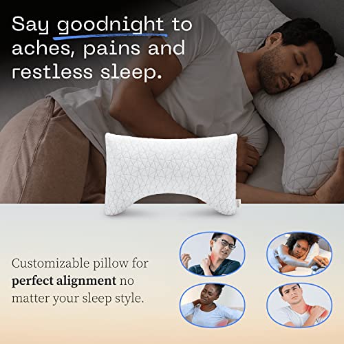Adjustable Queen Bed Pillow, Cross Cut Memory Foam, Medium Firm for Side and Back Sleepers Q8246