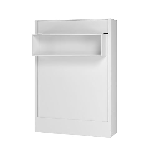 Full Murphy Wall Bed in White with Shelf O67975