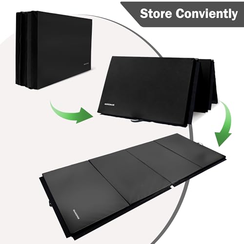 Folding Exercise Gymnastics Mat 4x10x3 Inch with Carrying Handles G881552