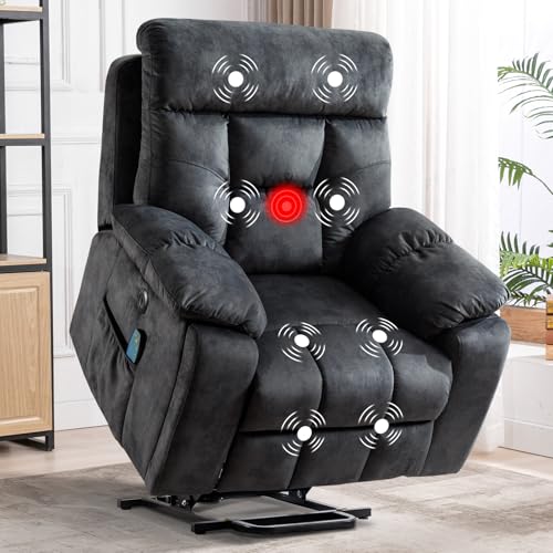 Large Power Lift Recliner Chair with Massage and Heat for Elderly, Wide Recliners with Cup Holders and USB Port A688