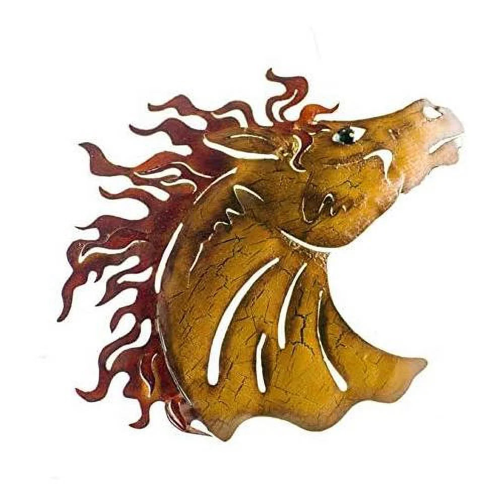 Painted Iron Horse Head Wall Art A359459