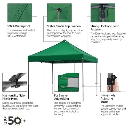 Heavy Duty Pop Up Canopy Tent 10x20 with Wheeled Carry Bag, White X6840