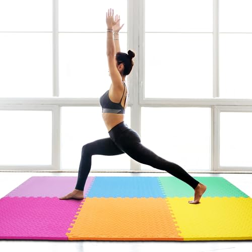Puzzle Exercise Mat with EVA Foam Interlocking Tiles for MMA, Gymnastics and Home Gym N211438