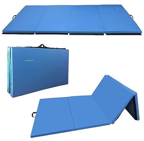 All Purpose 4'x8'x2" Extra Thick High Density Anti Tear Gymnastics Gym Folding Exercise Aerobics Mats, Multiple Colors Available