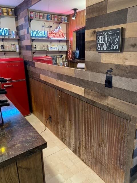 Rustic Corrugated Metal Wainscoting Roll 10 ft S807