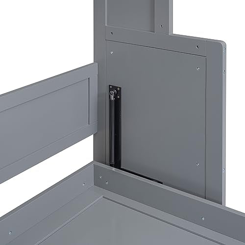 Queen Size Murphy Bed with Cabinet and LED Lights P178570