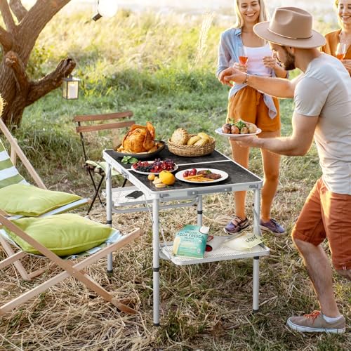 Folding Camping Table Small 2ft Portable Aluminum W647