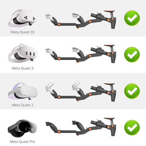 VR Gunstock for Quest 2 3 3S Pro – Adjustable FPS Controller Accessories with Magnetic Attachment K7582