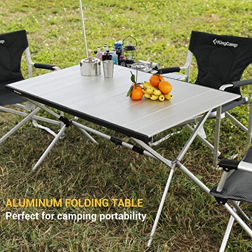 Folding Camping Table Portable Aluminum Roll Up Lightweight for Outdoor Picnic F98743
