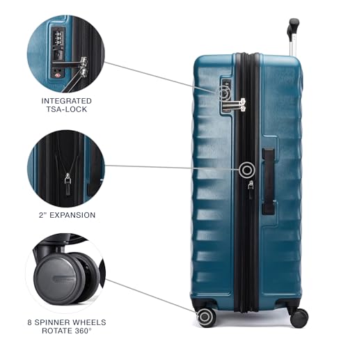 Hardside Expandable Carry-On Luggage with 8 Spinner Wheels and TSA Lock J560758