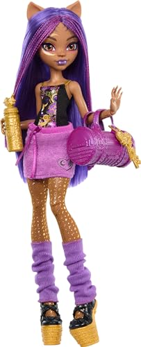 Monster High Skulltimate Secrets Neon Frights Doll & Accessories, Toralei Stripe with Dress-Up Locker & 19+ Surprises R9605