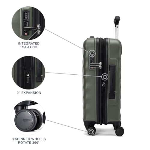 Hardside Expandable Carry-On Luggage with 8 Spinner Wheels and TSA Lock J560758