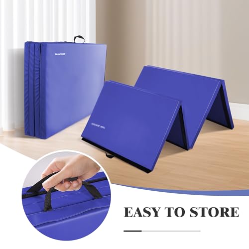 Folding Exercise Mat 4x8 Feet Extra Thick for Gymnastics, MMA, Stretching O287