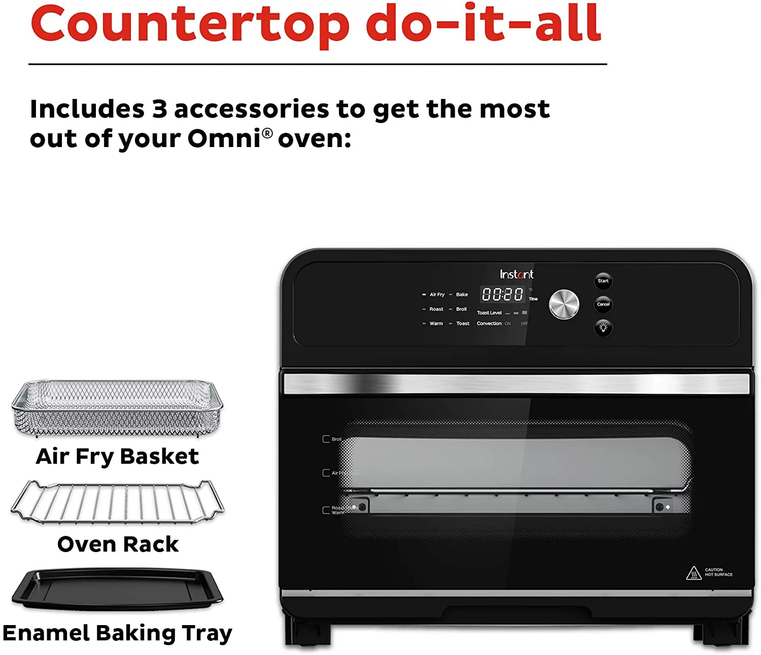 Air Fryer Oven 6 Quart 6-in-1 Non-stick Dishwasher-Safe Basket W596