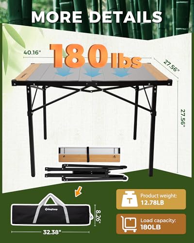 Folding Camping Table Portable Aluminum Roll Up Lightweight for Outdoor Picnic F98743