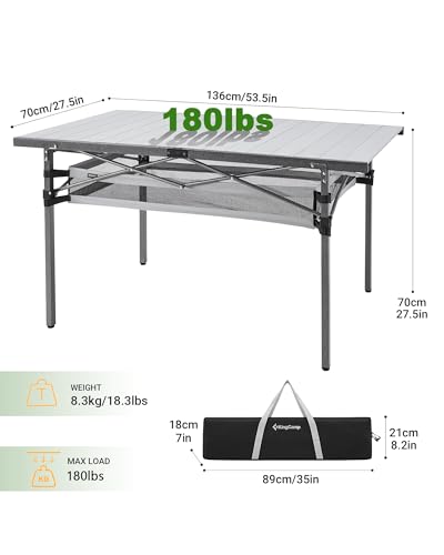 Folding Camping Table Portable Aluminum Roll Up Lightweight for Outdoor Picnic F98743