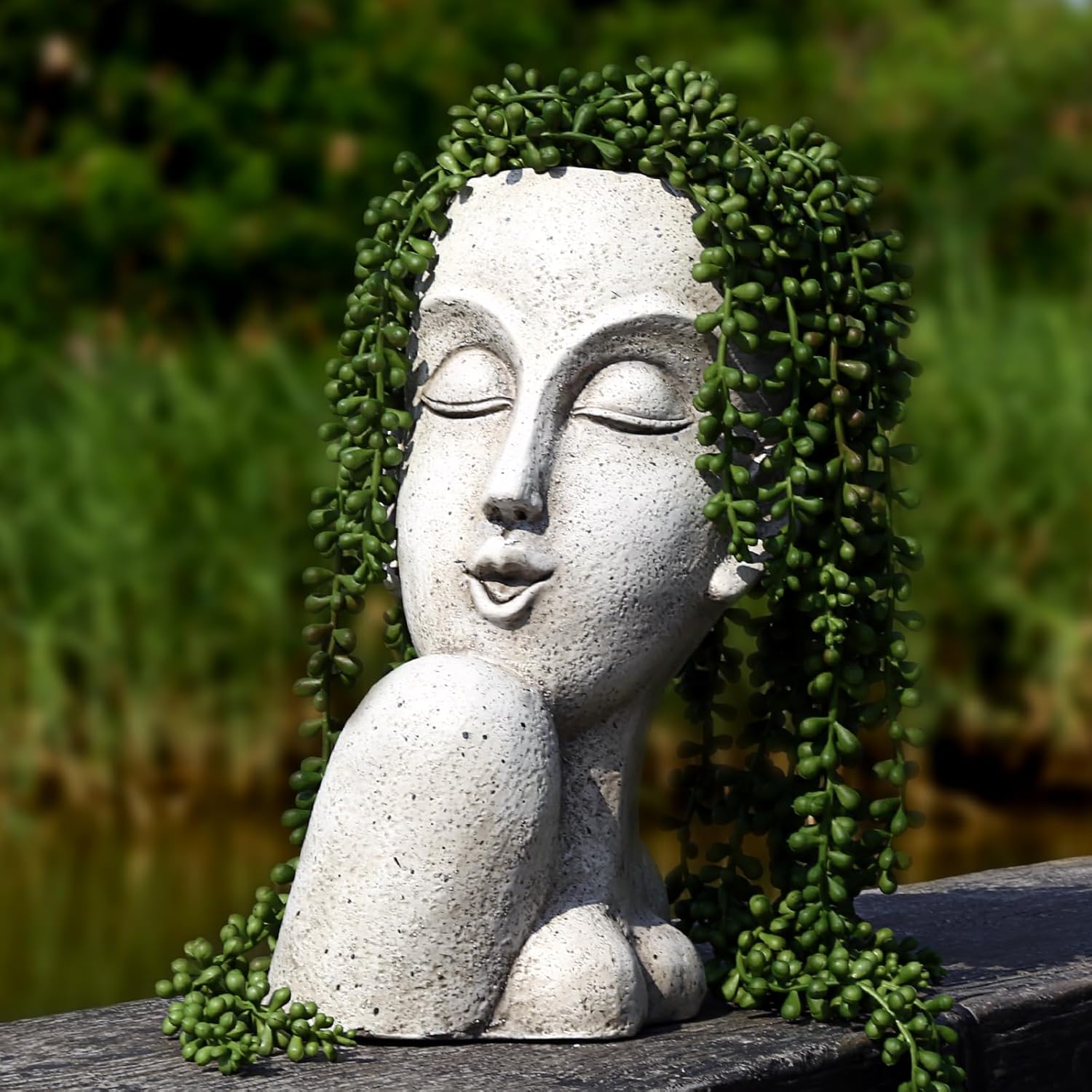 Face Head Planter Pot for Indoor Outdoor Plants with Drainage Hole V80524