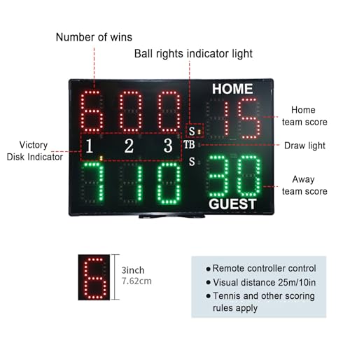 LED Scoreboard with Remote for Tennis, Badminton, Volleyball Z208
