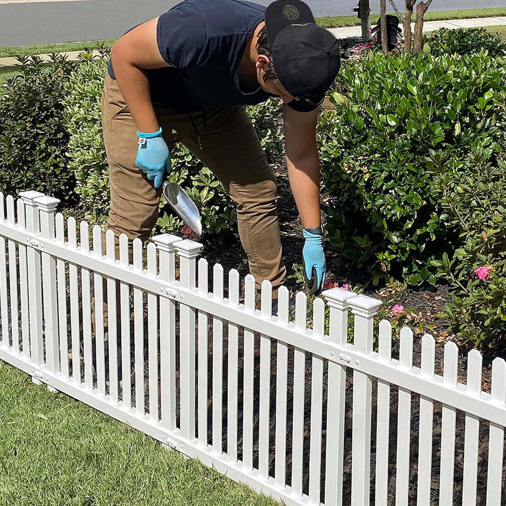 Outdoor No Dig Garden Fence with Vinyl Gate Kit B85448