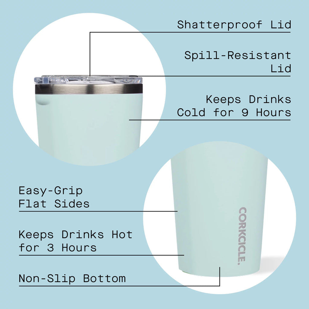 Insulated Coffee Mug with Lid, Stainless Steel Travel Tumbler, 16 oz O655