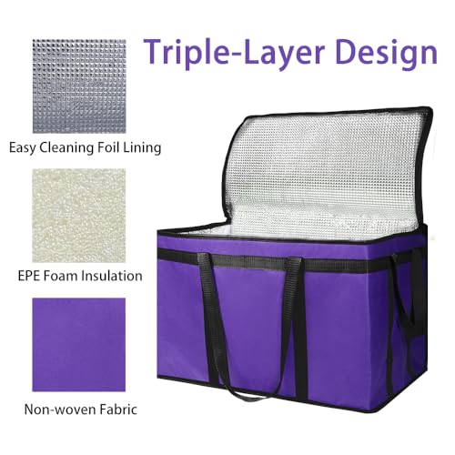Insulated Food Delivery Bag Hot Cold Meal Carrier Cooler Tote K646948