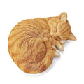Sleeping Orange Tabbies Cat Garden Statue Decor, Resin Realistic Cat Sculptures Gift for Cat Lovers, Pet Memorial Stones for Loss of Cat, Kitty Figurine Art Decoration for Indoor Outdoor Home
