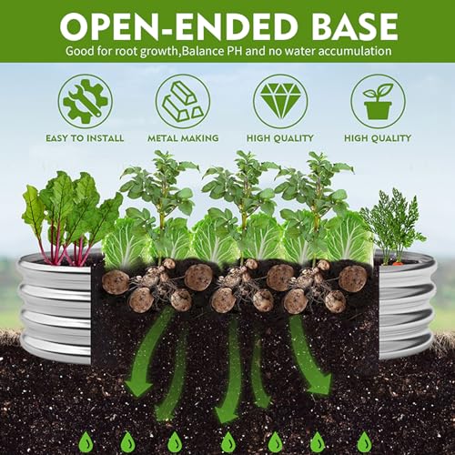 Galvanized Metal Raised Garden Bed for Vegetables, Flowers, Herbs S947997