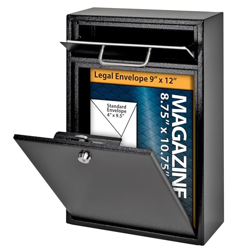 High Security Steel Locking Wall Mounted Mailbox with Letter Deposit X7379