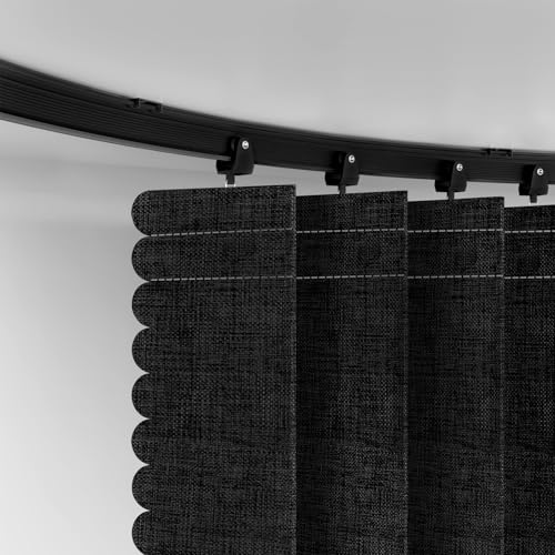 Accordion Room Divider Curtains with Ceiling Track, Grey, W100 x L84 J296