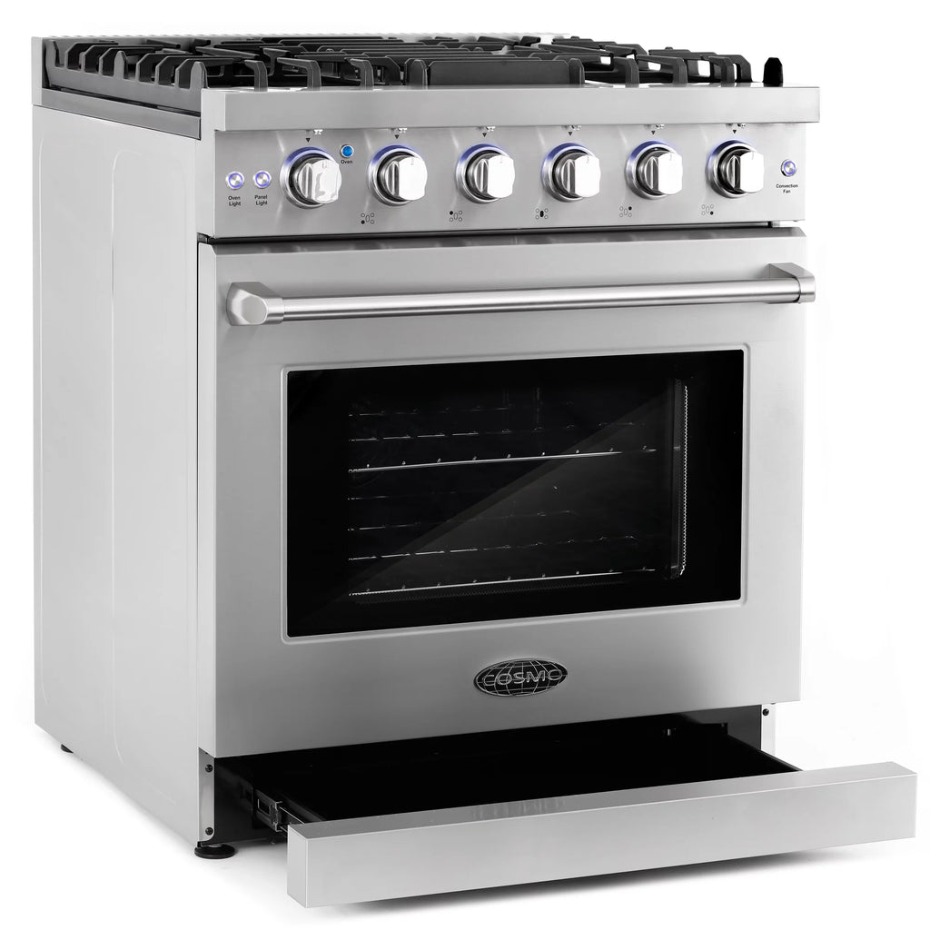 2 Piece Kitchen Appliance Package with 30" Gas Range & French Door Refrigerator X766