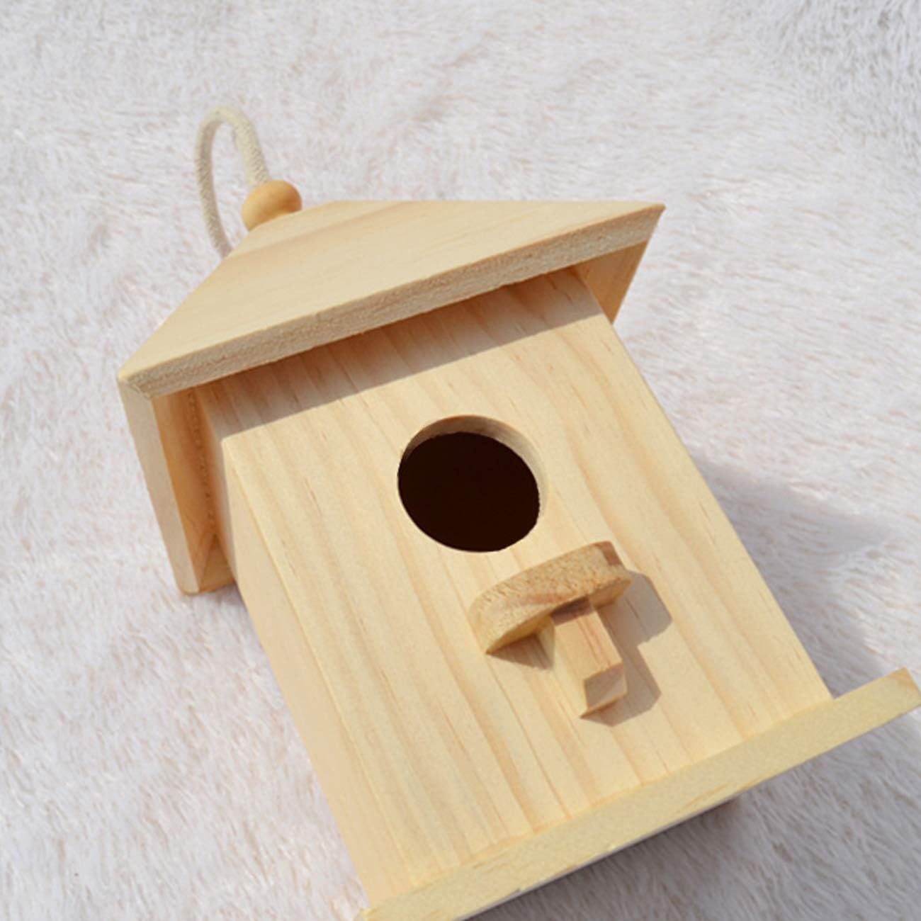 Wooden Hanging Birdhouse for Small Birds DIY Decoration W17062