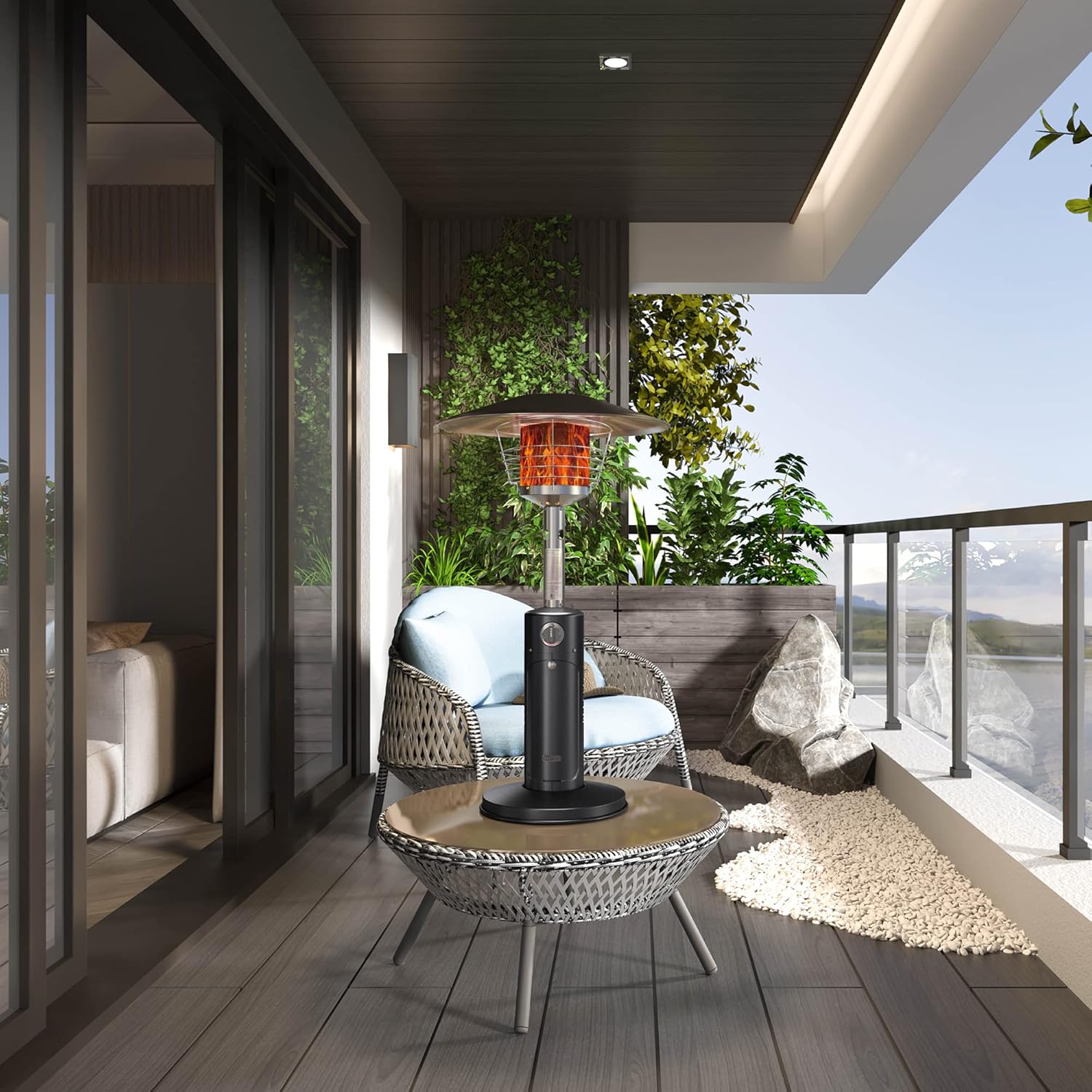 Patio Heater, Portable Propane Tabletop Heater for Outdoor Use Y799