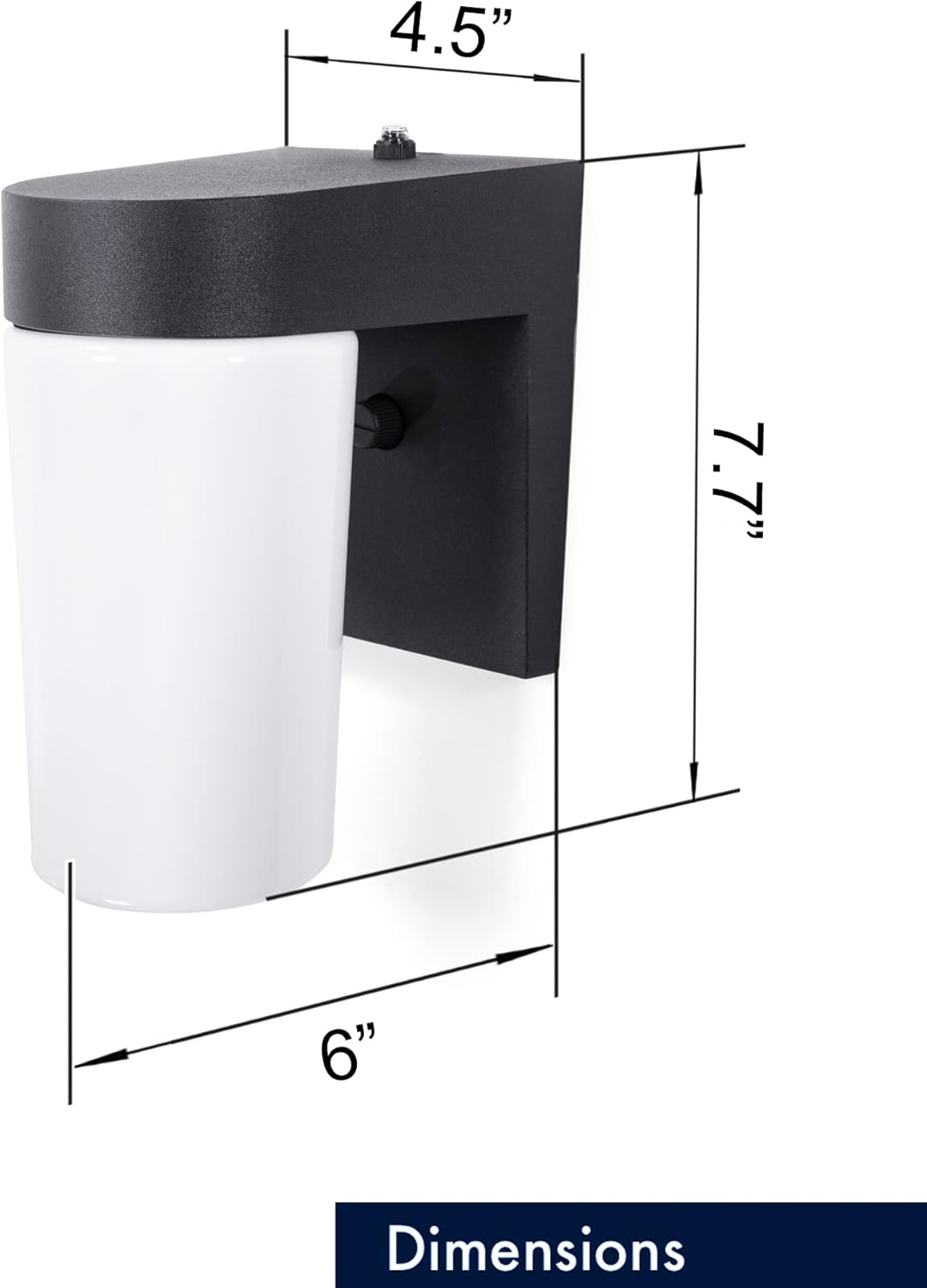 Modern LED Jelly Jar Light, Dusk to Dawn Photocell, Wet Location, 900 Lumens, Black Cast Aluminum R13353