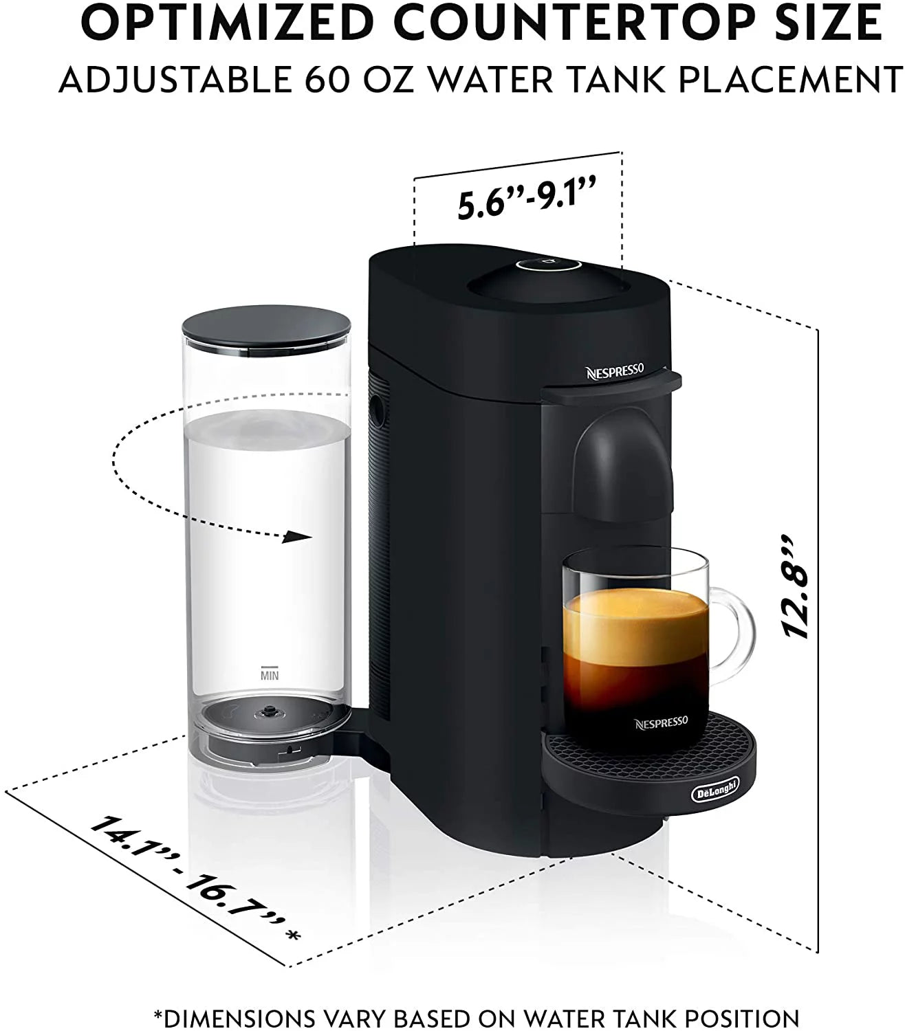 Coffee and Espresso Machine with Milk Frother Matte Black T8847