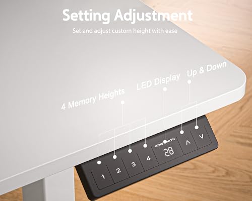 Electric Standing Desk with 2 Drawers, Height Adjustable for Home Office B137