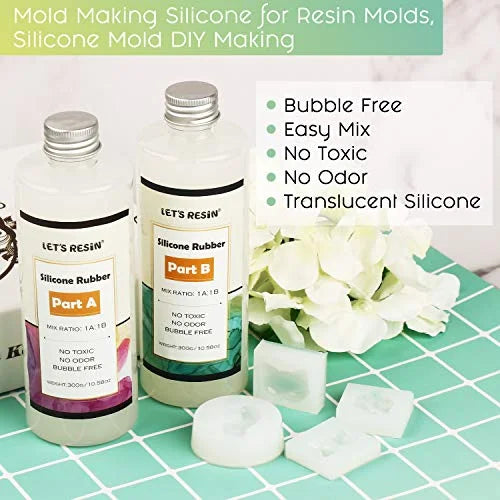 Silicone Mold Making Kit Liquid Silicone Rubber Non-Toxic Translucent Clear 21.16oz K7687
