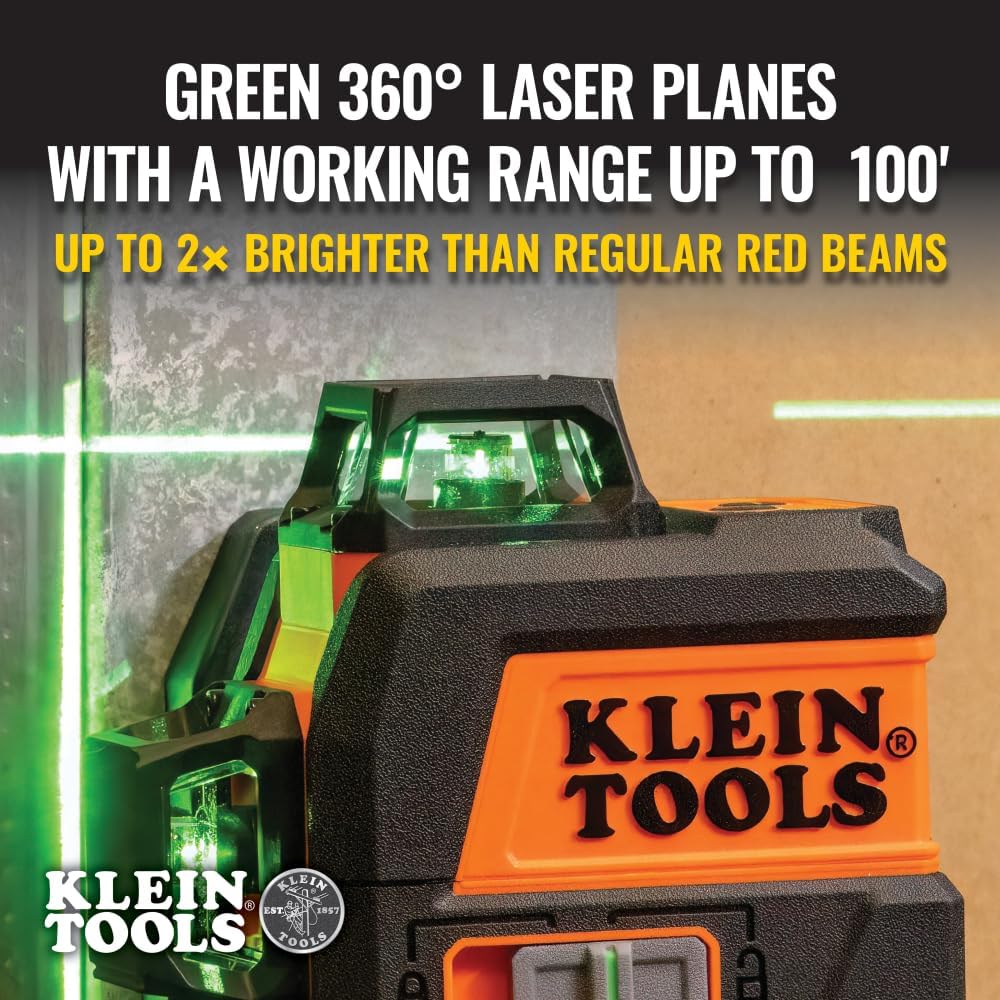 Compact Self-Leveling Laser Level, Green 360-Degree Planes, Rechargeable A2408