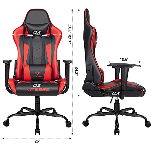 Gaming Chair High Back Ergonomic Racing Desk with Lumbar Support and Headrest, Purple Y569
