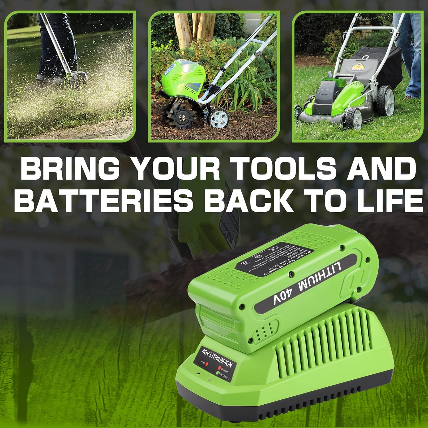6.5Ah 40V Battery Replacement for Greenworks 40V Tools L614006