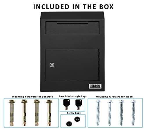 Wall Mount Locking Drop Box, Heavy Duty Steel Mailbox for Payments and Keys G356